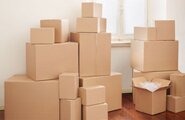 Pile of moving boxes