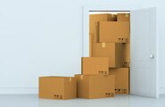 Pile of moving boxes